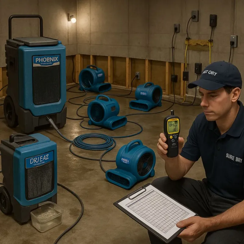Structural Drying and Dehumidification process in Reading, OH